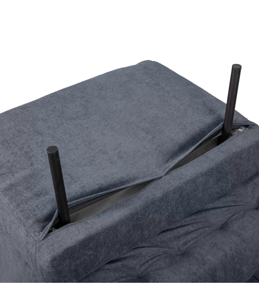 POLTRONA LETTO "QUEEN" IN TESSUTO GRIGIO, 77x77X85 CM